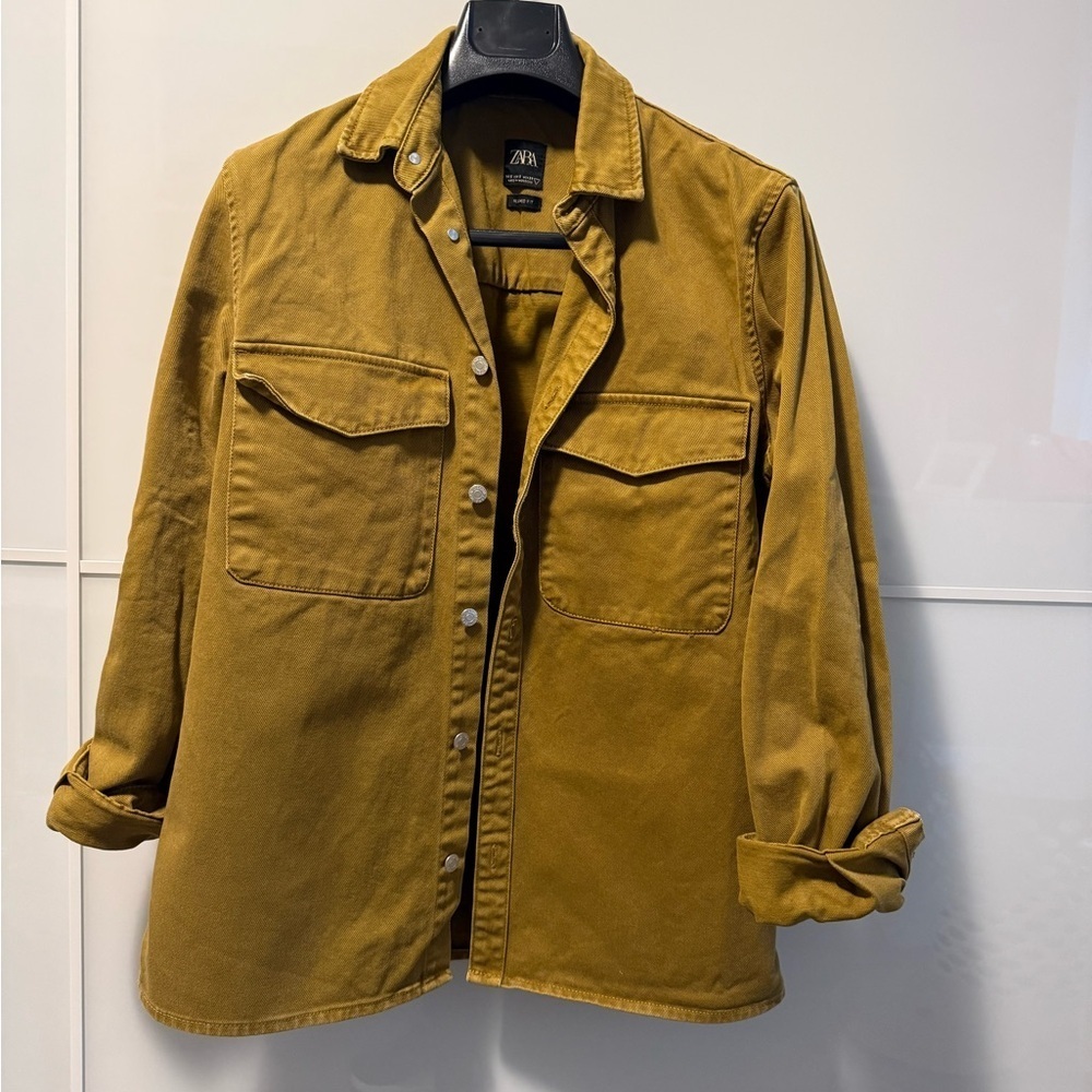 Zara Men’s Tan Lightweight Shirt Jacket